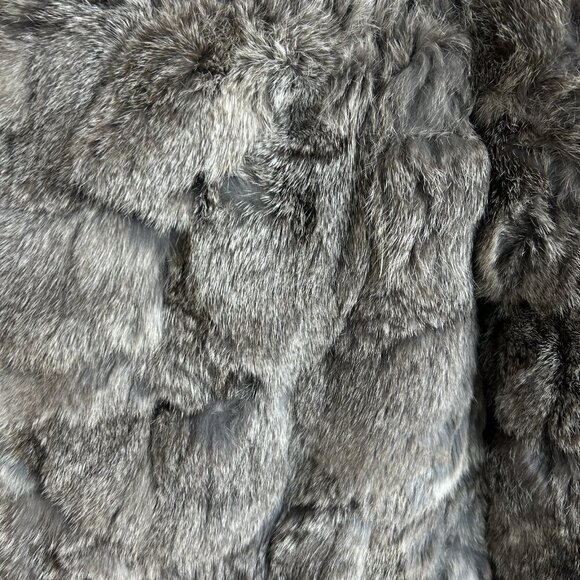 Vintage 70s Gray Dyed Genuine Rabbit Fur Jacket Made in Hong Kong - Picture 10 of 12